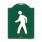 Signmission Designer Series Pedestrian Crossing, Green & White Aluminum Sign, 18" x 24", GW-1824-23337 A-DES-GW-1824-23337 - alternate 1